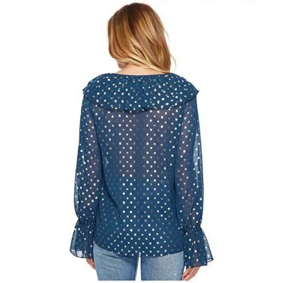 Show me your MUMU Elton Top in Gold Dots lace up bell sleeves whimsygoth - Picture 2 of 12